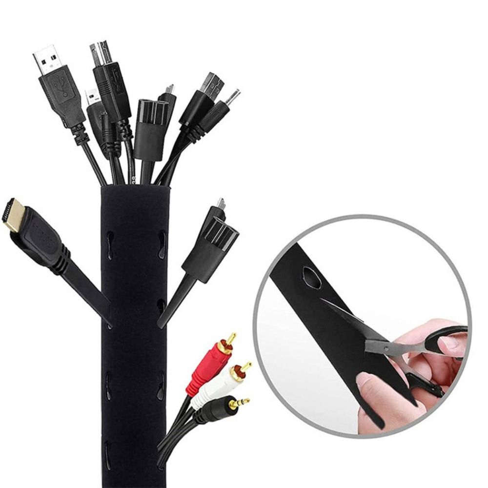 Cable Sleeve Neoprene - ตัวป้องกันสายเคเบิลนีโอพรีน สายเคเบิลข้อมูล 50 ซม. ตัวจัดระเบียบสายเคเบิลเครือข่าย ฝาครอบเก็บสายเคเบิล