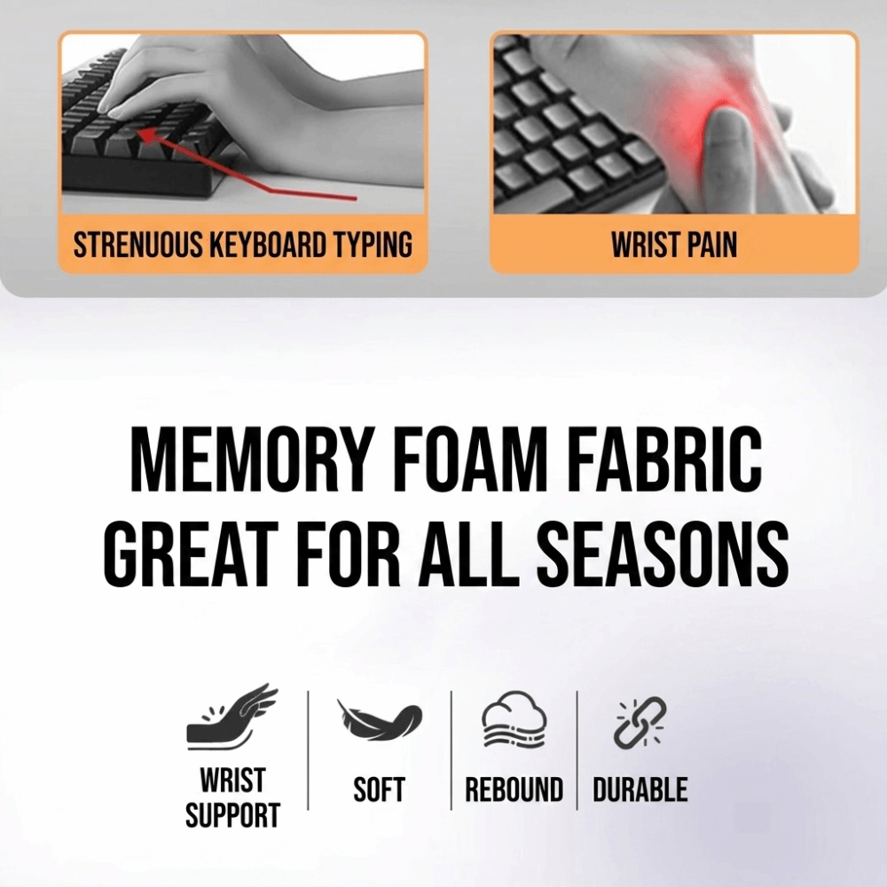 Keyboard Wrist Pad Leather - แท่นวางคีย์บอร์ดคอมพิวเตอร์แบบเออร์โกโนมิกส์ ป้องกันการลื่น ใช้งานง่าย พร้อมแผ่นรองข้อมือแบบนุ่ม รองรับข้อศอก ทนทาน