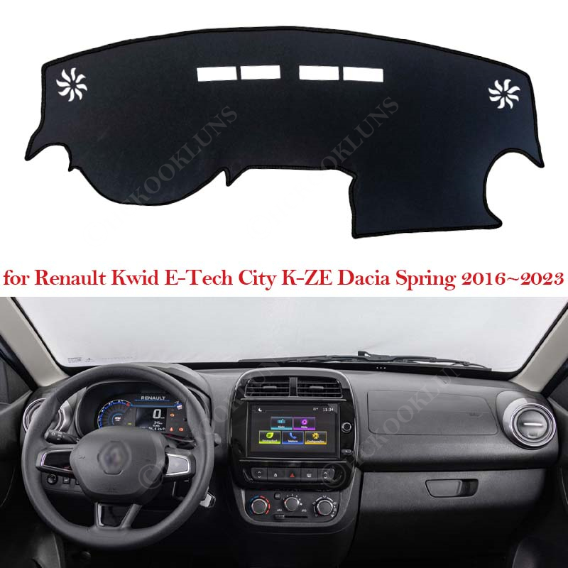 Tech Accessories Dacia - แผ่นรองแผงหน้าปัดรถยนต์ไฟฟ้าสำหรับ Renault kwid E-Tech K-ZE รถยนต์ไฟฟ้าขนาด2016