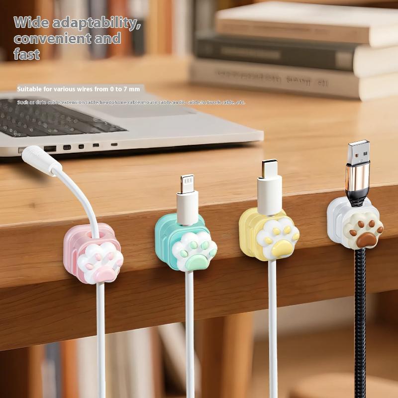 Desk Cable Clip - เดสก์ท็อปน่ารักสายผู้ถือคลิปโต๊ะ Tidy Organizer Self Adhesive CABLE