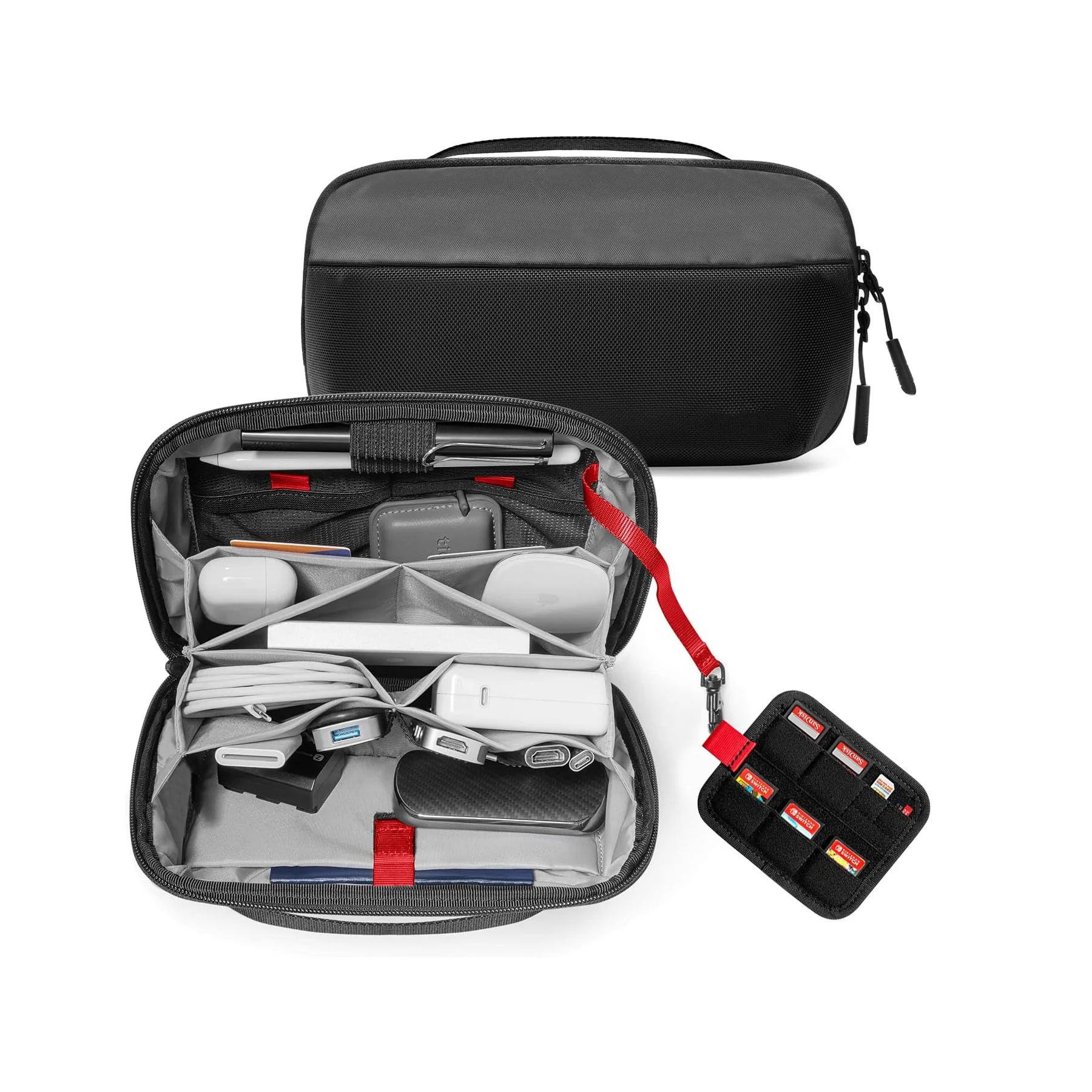 Tech Accessories Storage - กระเป๋าจัดระเบียบอุปกรณ์เทคโนโลยีสำหรับการเดินทาง กันน้ำ ช่องใส่ของหลายช่อง สำหรับสายชาร์จ แบตสำรอง