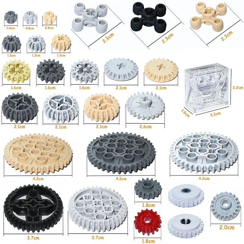 Tech Accessories Brands - ชิ้นส่วนเทคนิคบล็อกตัวต่อ Moc เกียร์อิฐจำนวนมากประกอบอนุภาค DIY ไฮเทคเข้ากันได้กับทุกยี่ห้ออุปกรณ์โมเดลรถยนต์