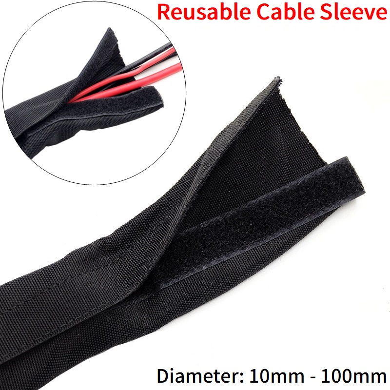Cable Sleeve Neoprene - Reusable สายเทป10มม.-100มม.ปิดไนลอนถุงเท้าผ้ายืดสายรัด Sheath Management ป้องกันพันสายไฟ