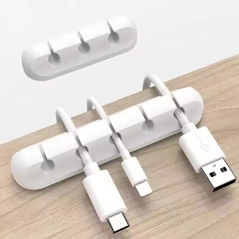 Desk Cable Clip - ที่หนีบสายซิลิโคนแบบกลม สำหรับจัดระเบียบสายชาร์จ สาย USB ติดตั้งง่าย ใช้ในบ้านและออฟฟิศ
