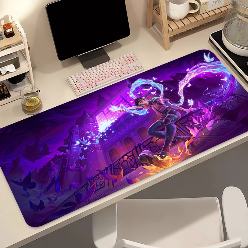 Tech Gaming Accessories - แผ่นรองเมาส์เกมเมอร์คอมพิวเตอร์อะนิเมะพีซี วาโลแรนท์ โคลฟแผ่นรองเมาส์ วาร์มิโล บัตเตอร์ฟลาย โลโก้แผ่นรองคีย์บอร์ดอุปกรณ์เสริมสำหรับเล่นเกมแผ่นรองเม้าส์ตั้งโต๊ะ