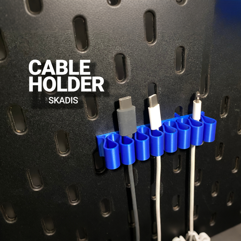 Desk Cable Clip - คลิปจัดสายเคเบิลแบบติดผนังสำหรับแผ่นเพ็กบอร์ด ใช้ได้กับ Skadis เพ็กบอร์ด สำหรับจัดการสายไฟ ที่เก็บสายชาร์จ