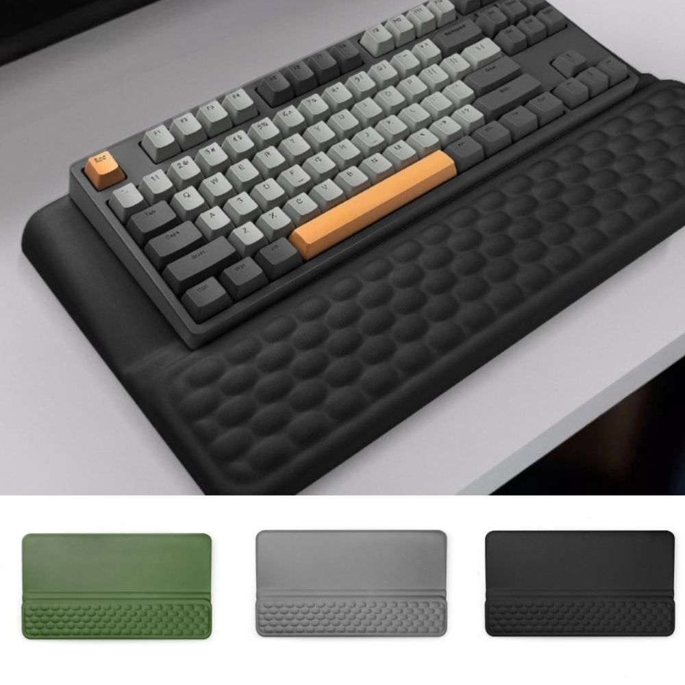 Keyboard Wrist Pad Leather - ขาตั้งคีย์บอร์ดคอมพิวเตอร์แบบเออร์กอนอมิกกันลื่น พิมพ์ง่าย พร้อมแผ่นรองข้อมือแบบนุ่ม ทนทาน พกพาสะดวก สำหรับพักข้อมือขณะพิมพ์งาน