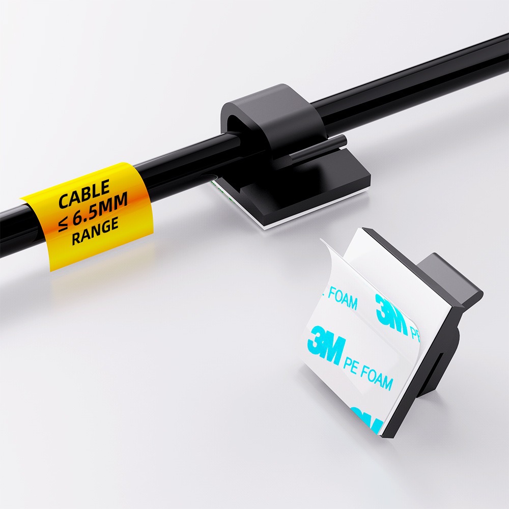 คลิปหนีบสายไฟพลาสติกใสรูปตัว R - Desk Cable Clip บทวิจารณ์และราคา