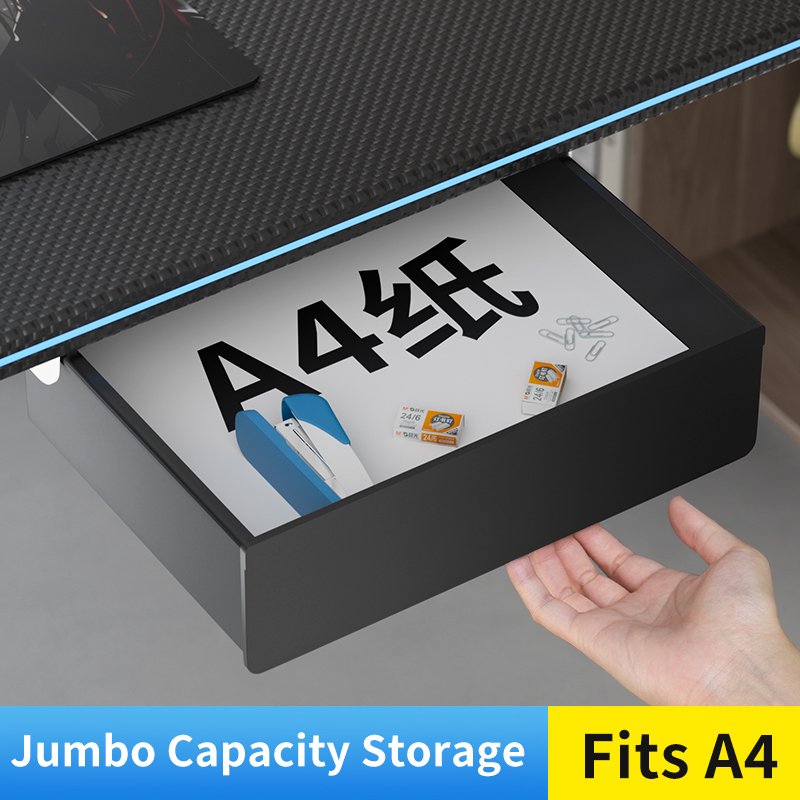 ลิ้นชักใต้โต๊ะแบบโปร่งแสงสีดำ  - Tech Accessories Storage บทวิจารณ์และราคา
