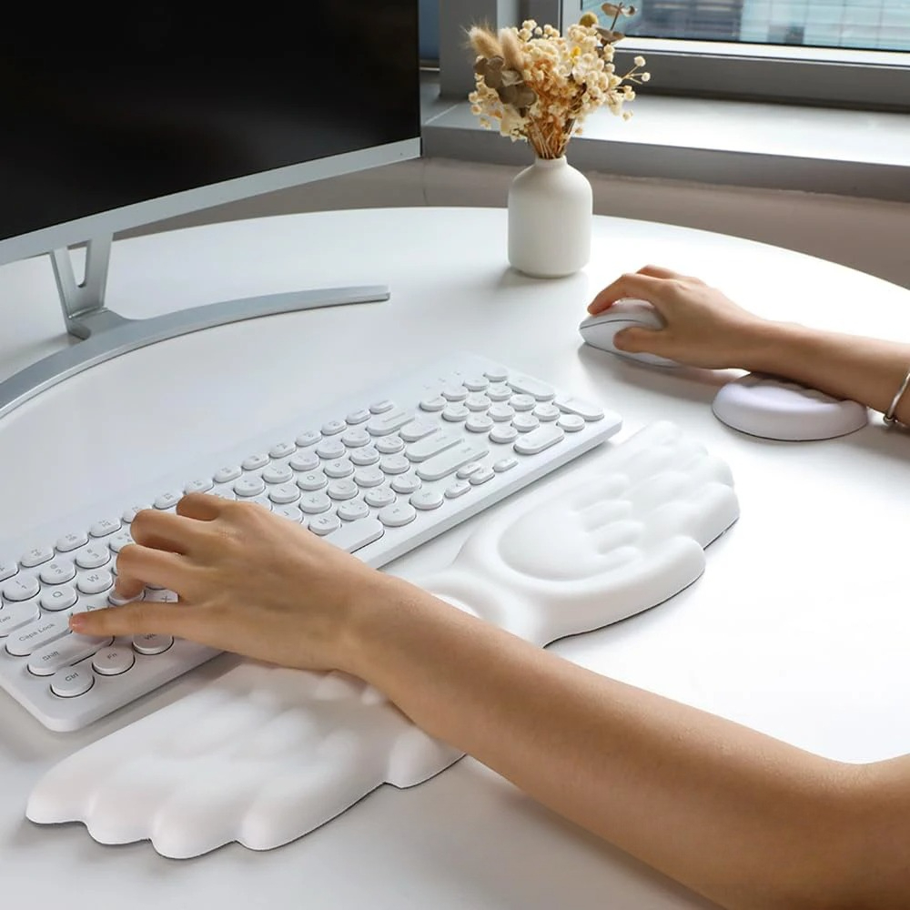 แผ่นรองเมาส์และที่รองข้อมือคีย - Keyboard Wrist Pad Leather บทวิจารณ์และราคา