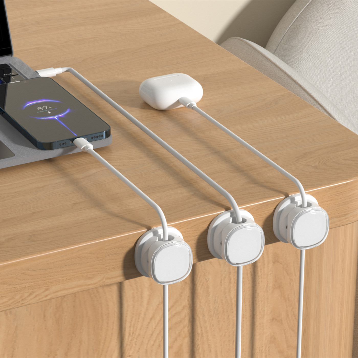 3/6/8/12PCS คลิปหนีบสายแม่เหล็ - Desk Cable Clip บทวิจารณ์และราคา