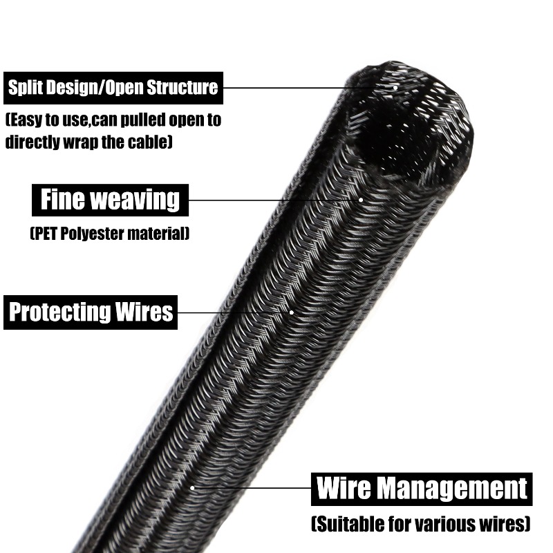 ปลอกสายเคเบิลแบบถัก PET สีดำ ข - Cable Sleeve Neoprene บทวิจารณ์และราคา