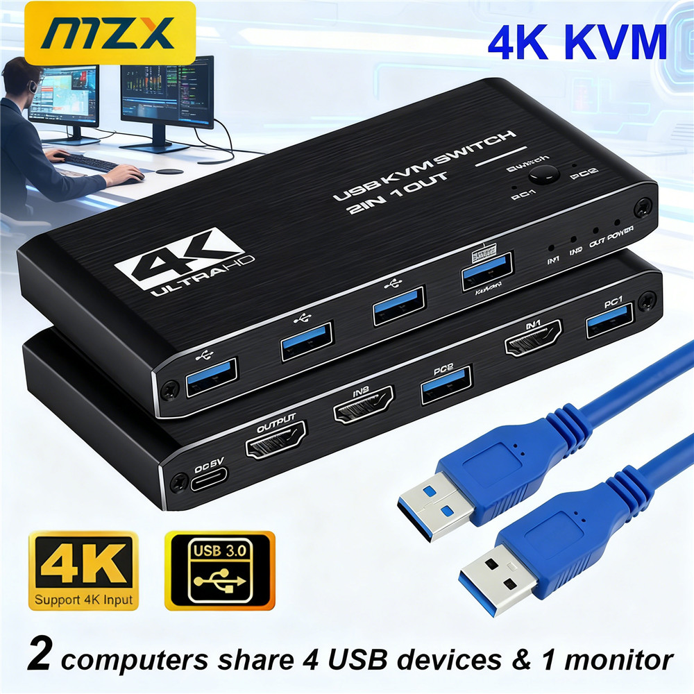 KVM สวิตช์ 4K 60Hz ฮับ USB 3.0 - Tech Computer Accessories บทวิจารณ์และราคา