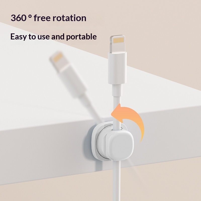 ที่เก็บสายเคเบิลแบบหมุนได้ 6 ช - Desk Cable Clip บทวิจารณ์และราคา