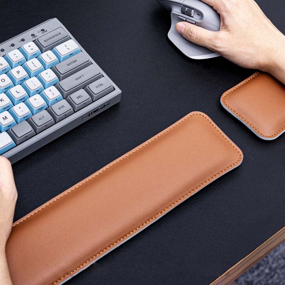 แผ่นรองเมาส์หนังแบบพกพา แผ่นรอ - Keyboard Wrist Pad Leather บทวิจารณ์และราคา