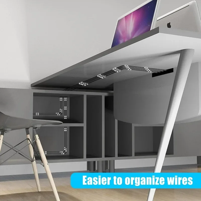 ที่ยึดสายไฟ ที่หนีบสายเคเบิลแบ - Desk Cable Clip บทวิจารณ์และราคา