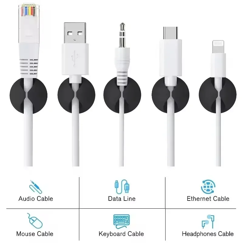 5/50Pcs Desktop Wallสายคลิปการ - Desk Cable Clip บทวิจารณ์และราคา