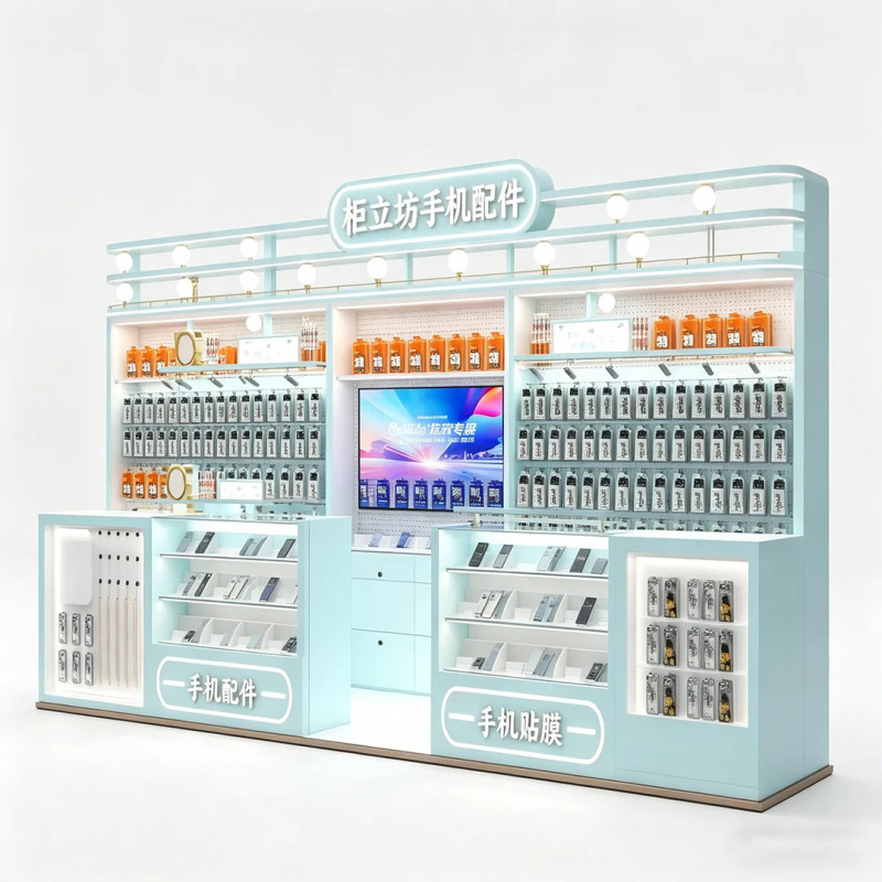 คีออสก์อุปกรณ์เสริมโทรศัพท์สีฟ - Tech Accessories Kiosk บทวิจารณ์และราคา