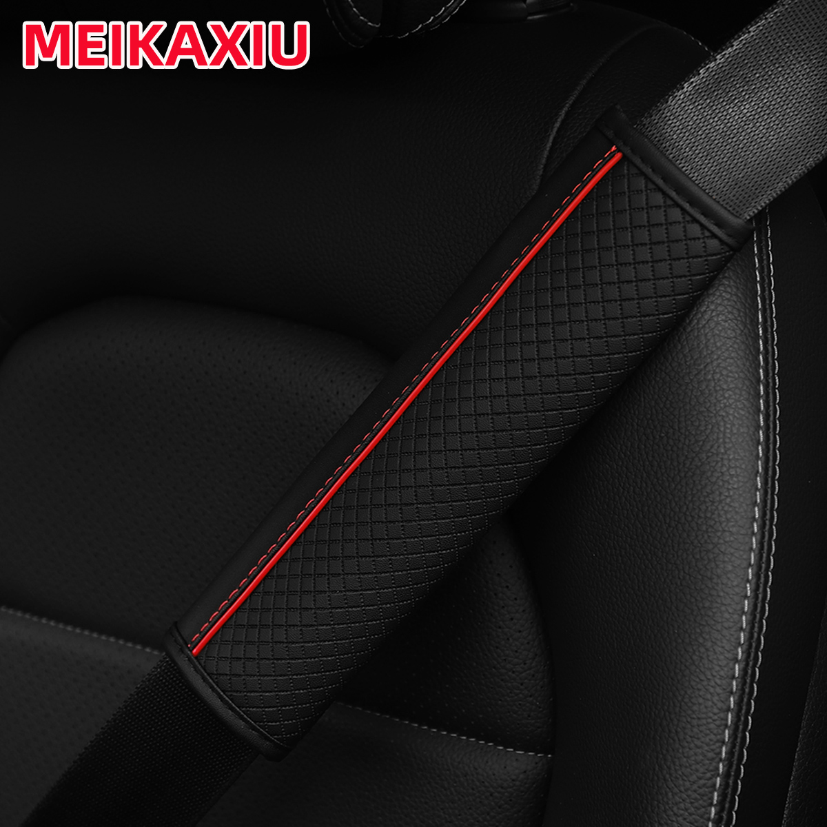 แผ่นรองไหล่ลายตารางหนัง PU 3 ม - Tech Car Accessories บทวิจารณ์และราคา